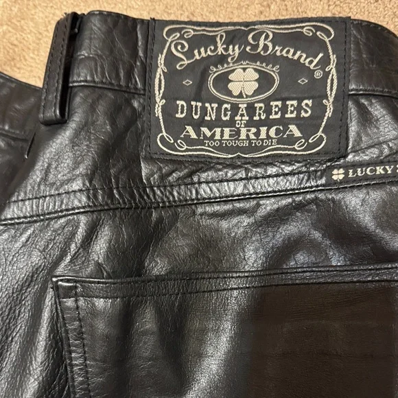 Lucky Brand Black Leather Trousers
